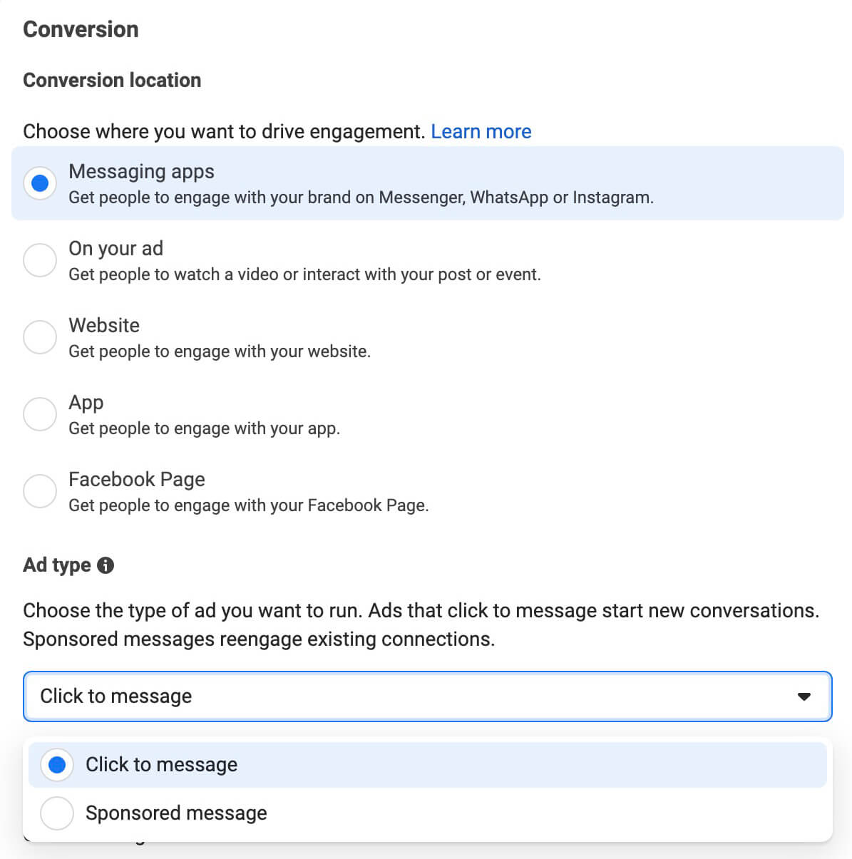 set-up-click-to-messenger-ads-in-facebook-reels-configure-ad-set-engagement-objective-3