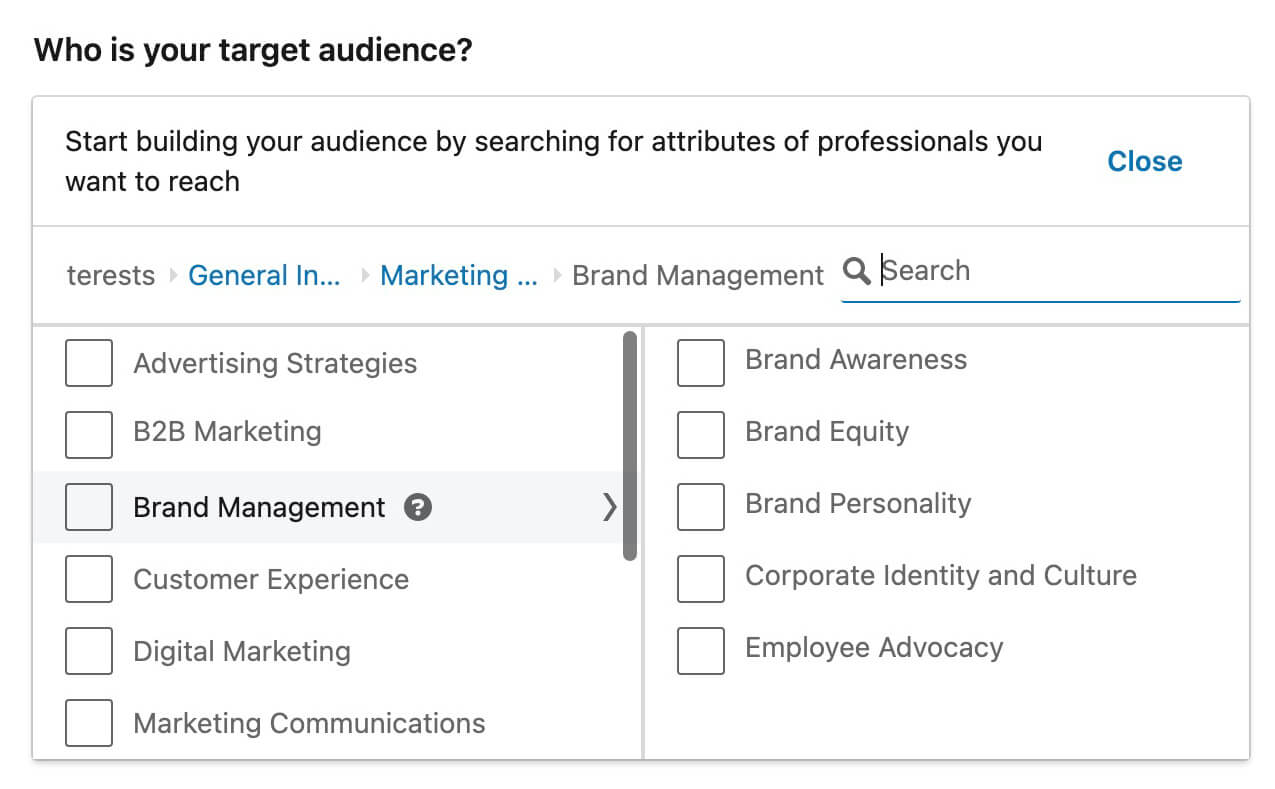 linkedin-ads-interest-targeting-align-audience-interests-with-awareness-levels-brand-management-brand-personality-10