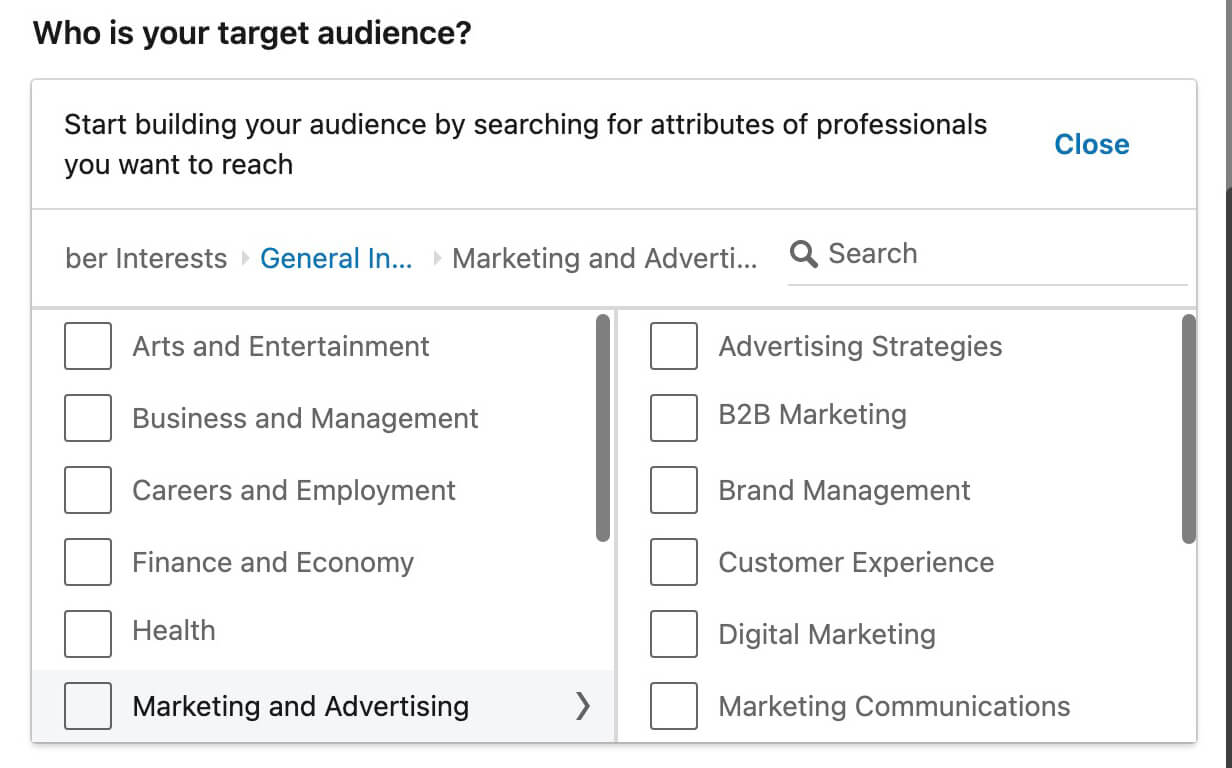 linkedin-ads-interest-targeting-member-interests-general-interests-marketing-advertising-marketing-communications-3