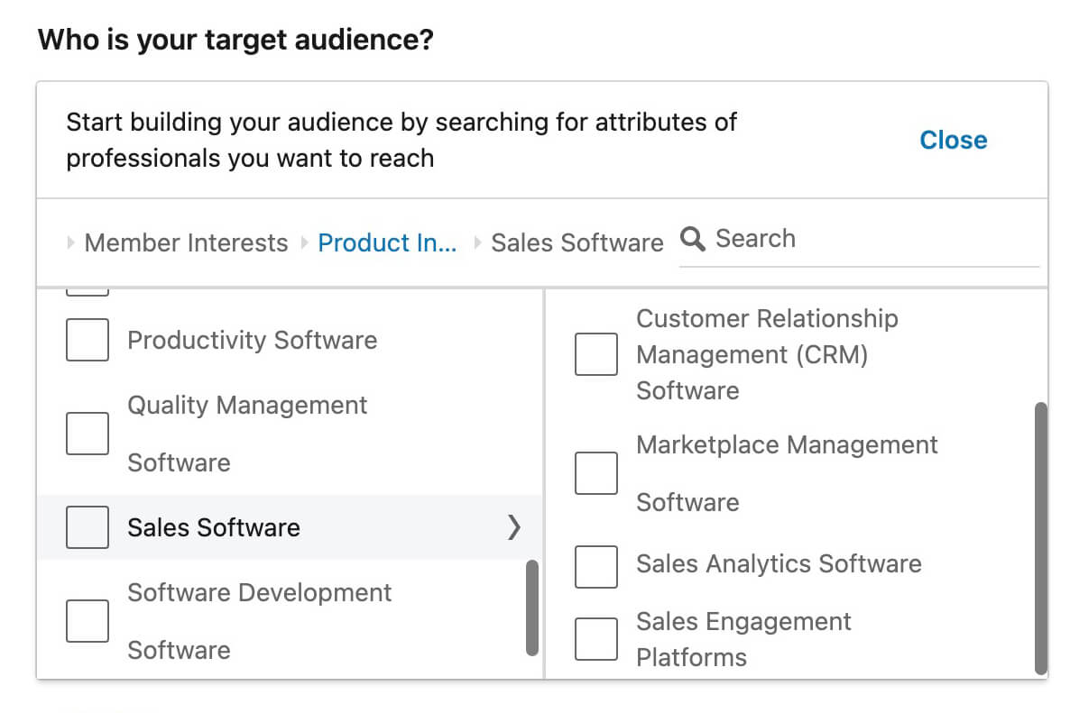 linkedin-ads-interest-targeting-members-with-more-specific-needs-member-interests-product-interests-sales-software-estimated-audiences-7