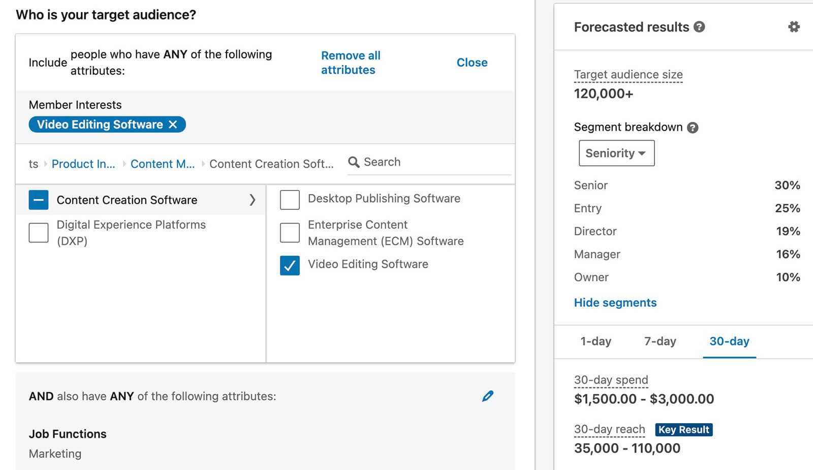 linkedin-ads-interest-targeting-plan-to-scale-campaigns-content-creation-software-member-interests-video-editing-software-15