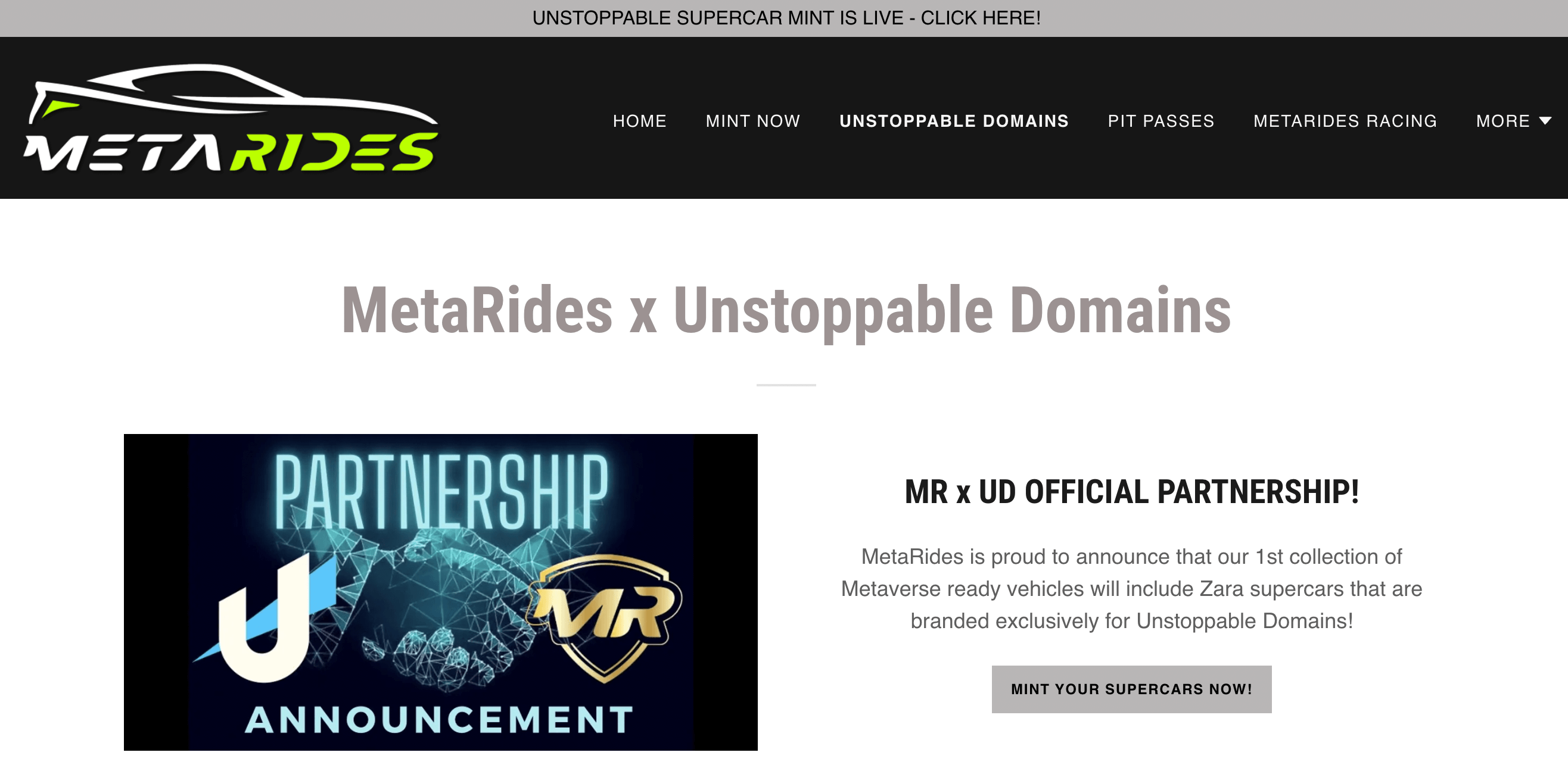 metarides-unstoppable-domains-supercar-nfts