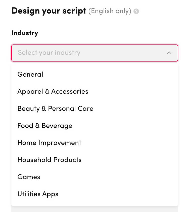 tiktok-ai-script-generator-creative-center-creative-tools-dropdown-menu-using-script-generator-for-industry-2