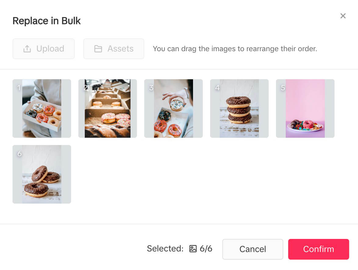 tiktok-ai-script-generator-replace-in-bulk-drag-drop-and-rearrange-order-of-images-selected-11