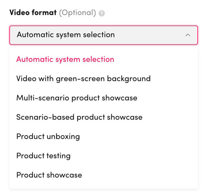 tiktok-ai-script-generator-using-video-format-dropdown-option-automatic-system-selection-adding-structure-to-ads-4