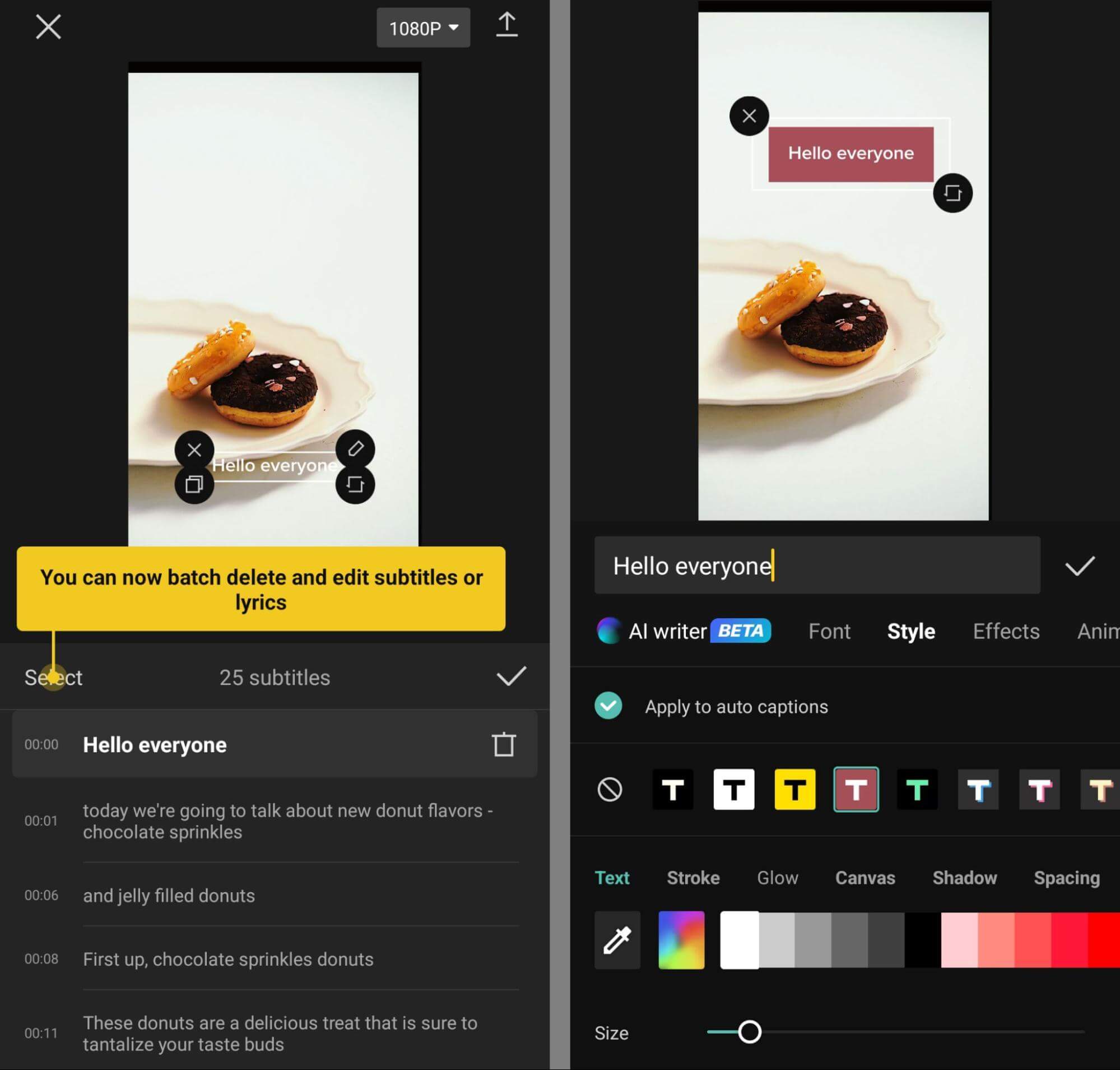 video-editing-apps-short-form-content-mobile-app-capcut-ai-writer-beta-text-select-subtitles-11