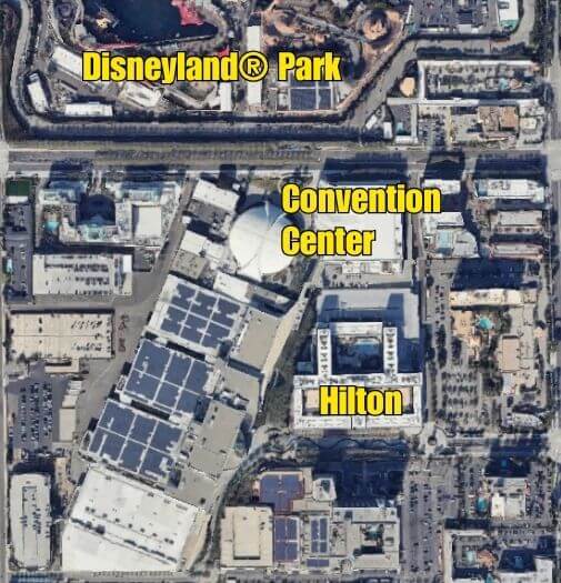 Convention Center, Hilton, Sheraton, Disneyland Park map